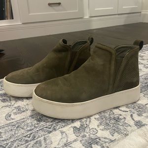 Olive green platform sneakers